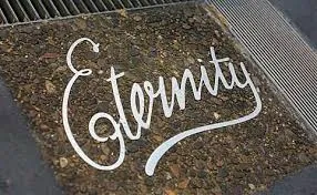 The 'Eternity' inscription in brass, unveiled near Sydney Square in 1977